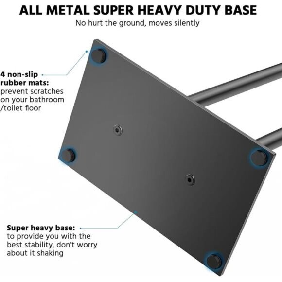 Black Toilet Paper Holder Stand with Shelf Free Standing Bathroom Storage Rack - Picture 5 of 7